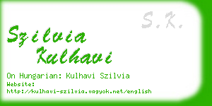 szilvia kulhavi business card